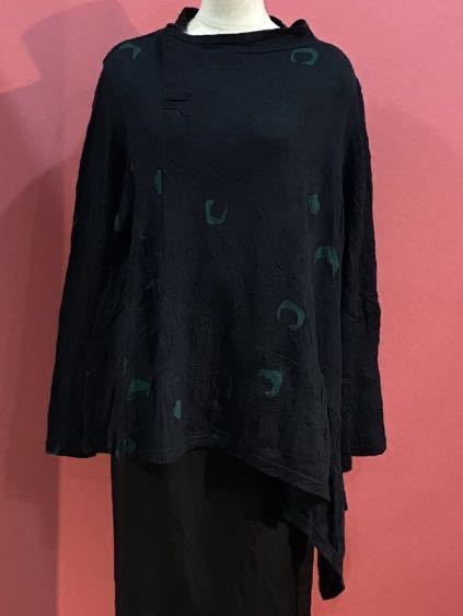 センソユニコ慈雨　濃紺チュニック 1072108／慈雨／チュニック ／40／ネイビー、グリーン／センソユニコ