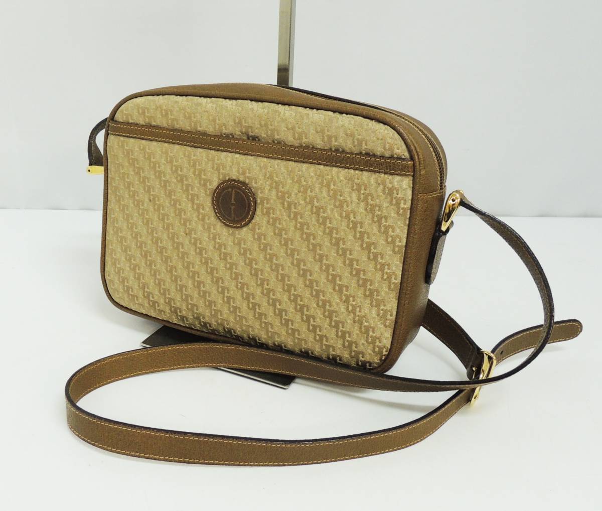 007 GUCCI 0 - BA4154 Shoulder 0162 Auth Gold Beige Canvas Bag