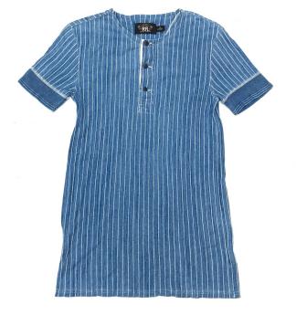 【100%新品】 名作 良好 RRL インディゴ ストライプ ヘンリーネック Tシャツ XS ラルフローレン(トップス)｜売買されたオークション情報、yahooの商品情報をアーカイブ公開 - オークファン 男性用