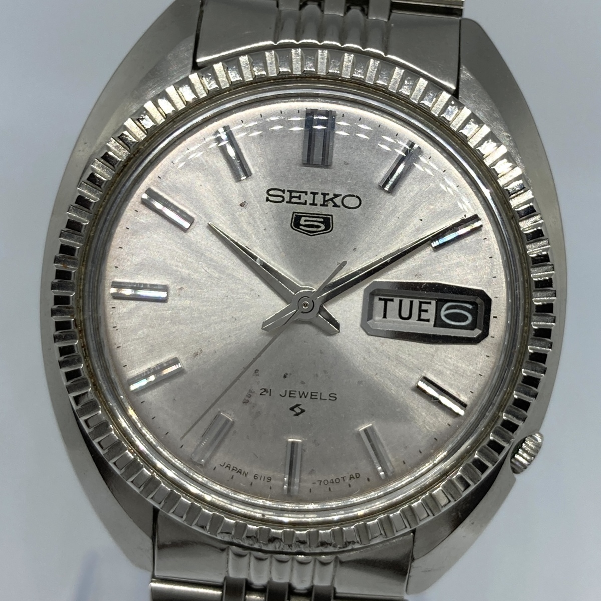 ☆1円～ セイコー Seiko セイコーファイブ デイデイト 6119-7040 