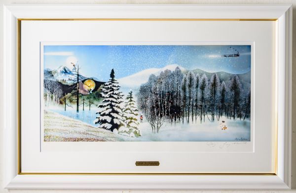 ■ 藤城清治|「冬景色のメルヘン」|レフグラフ|サイン有|限定350|検:滝平二郎，いわさきちひろ，ケロヨン|真作保証|x022|Seiji Fujishiro