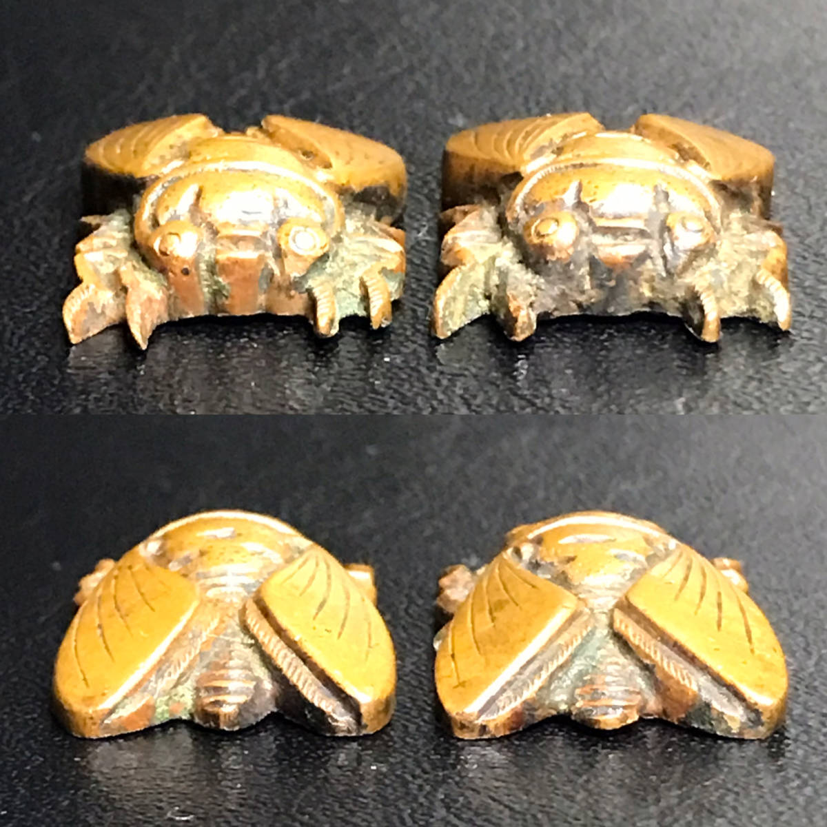 ☆時代 /刀剣小道具/刀装具/武具！虫 蝉(セミ)目貫！☆鍔/目貫/縁頭
