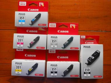 純正】Canon BCI-351XL・5色+BCI-350PGBK XL 計6色 期限切れ有り 互換