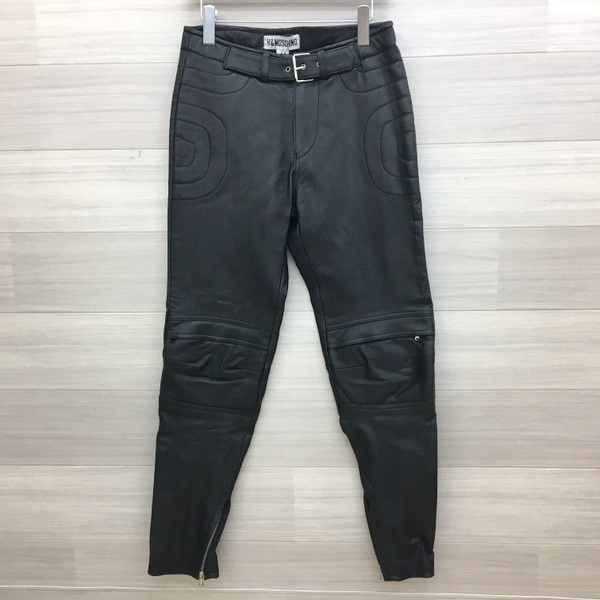 モスキーノ H&M エイチアンドエム レザー パンツ ベルト付き