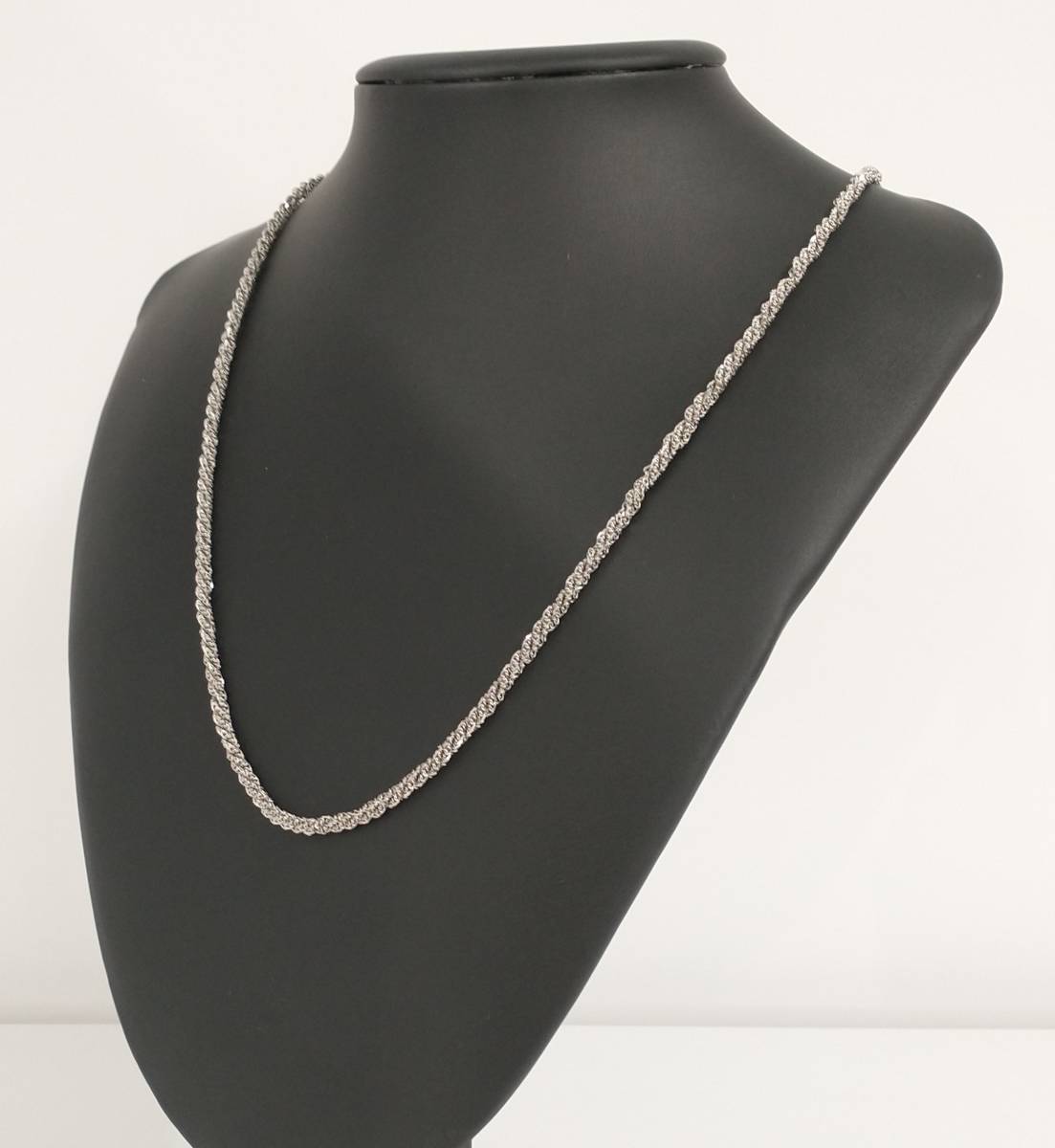 Pt850 76cm 38.1g 幅0.25mm プラチナ ロングネックレス スクリューチェーン