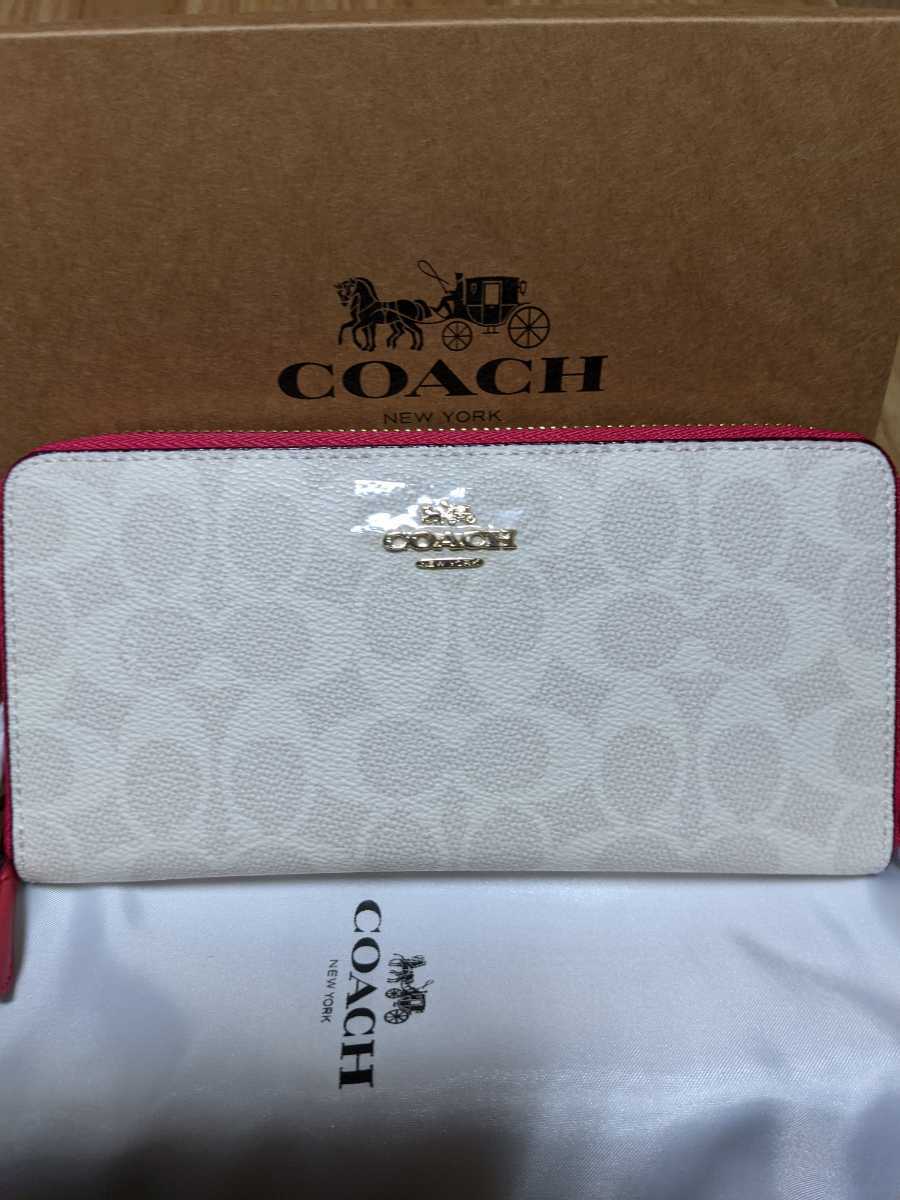 COACH コーチ 長財布 シグネチャー ピンク 財布 - 花柄 お値下げ中