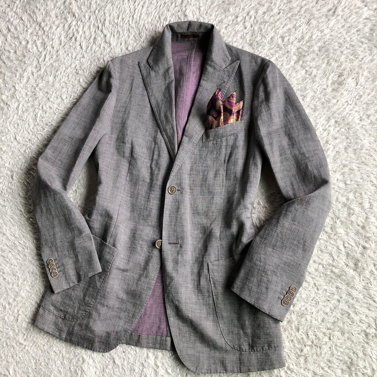 エレガントな佇まい:リネン混☆エトロ【ETRO】サマー テーラード 