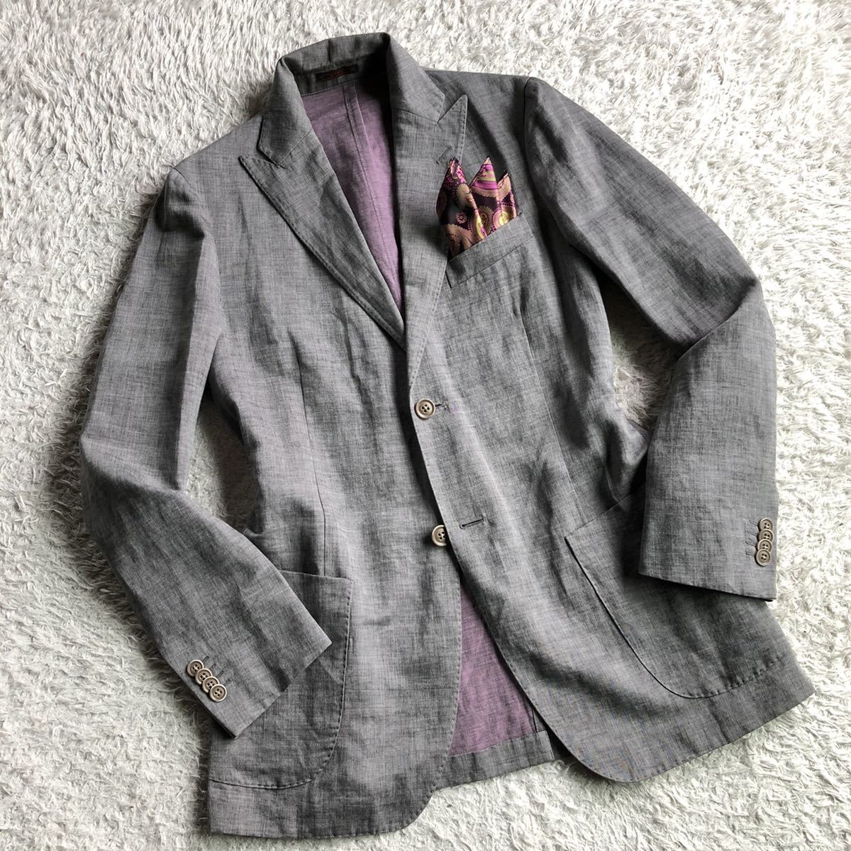 エレガントな佇まい:リネン混☆エトロ【ETRO】サマー テーラード 