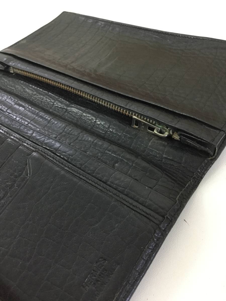 HERMES MADE IN FRANCE エルメス 黒 長財布 二つ折り
