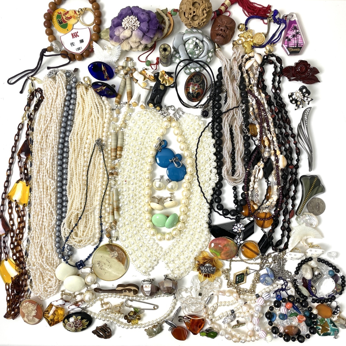 △天然コハク 二連 SV 36.5g 73cm ロングネックレス 宝石 ジュエリー