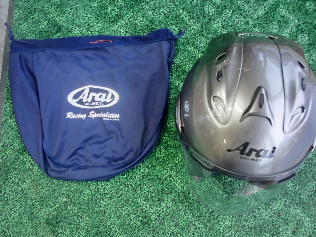 中古品 美品 アライ ジェットヘルメット SNELL MZ サイズ59.60cm未満