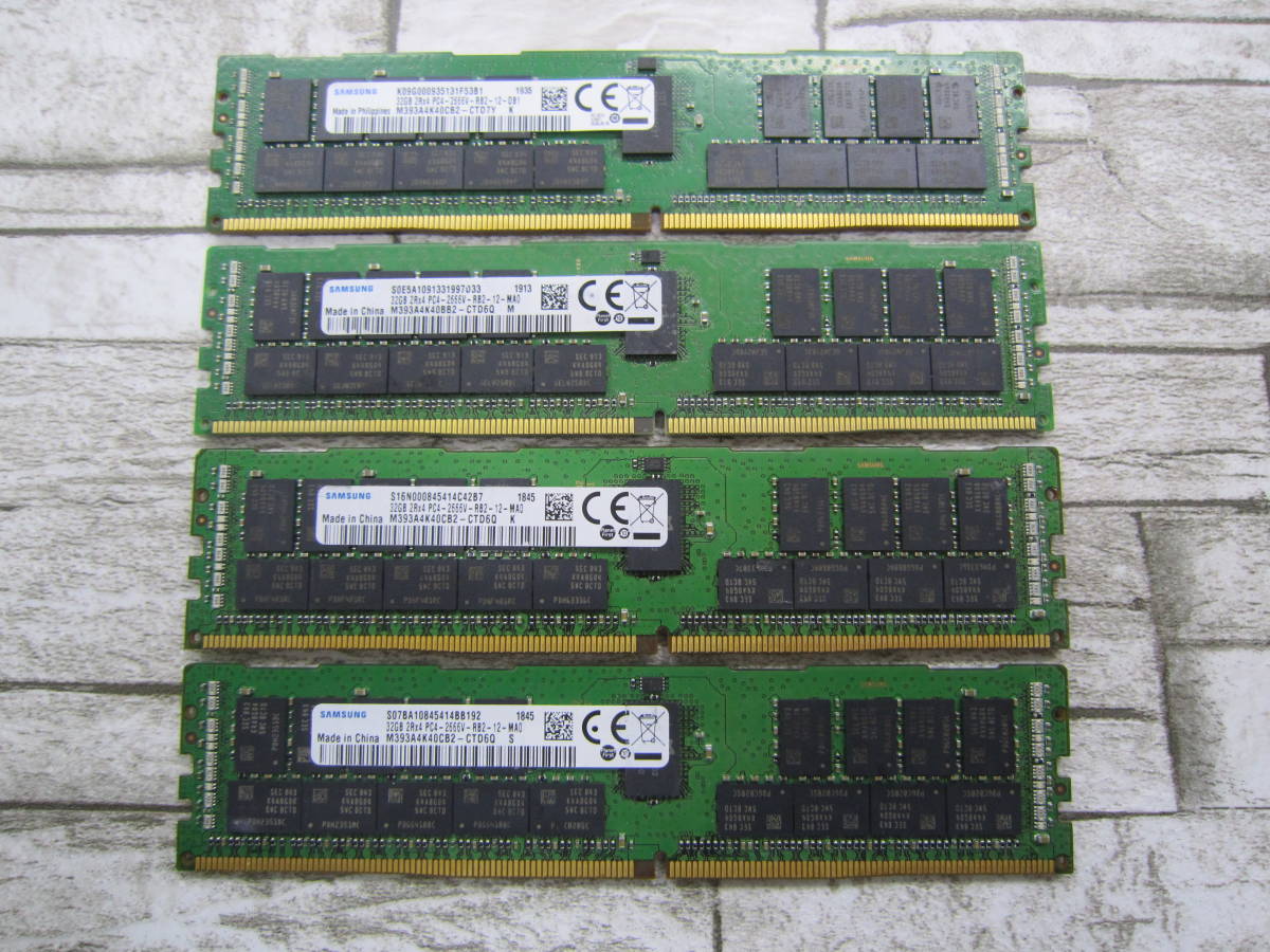 セール，爆買い SAMSUNG PC4-2666V DDR4-21300 32GB&times;4枚セット 合計128GB 288pin ECC Registered(その他)｜売買されたオークション情報、yahooの商品情報をアーカイブ公開 - オークファン DIMM