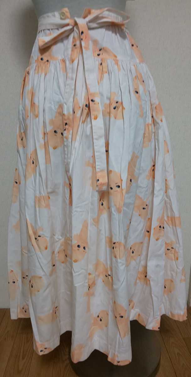 希少 PINK HOUSE キューピー総柄 ロングスカート(白) ピンクハウス  