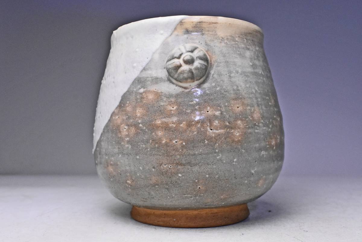 厚東建信 ☆ 萩 水指 ☆ 共箱 栞 ☆ 茶道具 ☆ 小萩窯
