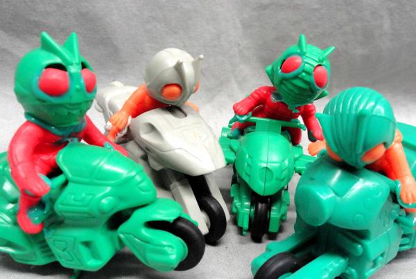 ぶっとびライダーSD 4種セット 1 消しゴム 塩ビ 倶楽部 仮面
