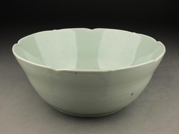 【夢工房】古伊万里青磁輪花鉢（江戸中期）LW84