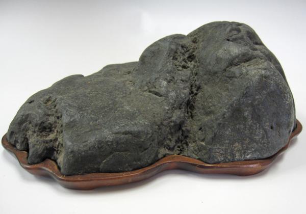 瀬田川石 台付 景石 水石 盆石 自然石 盆景 幅約23cm