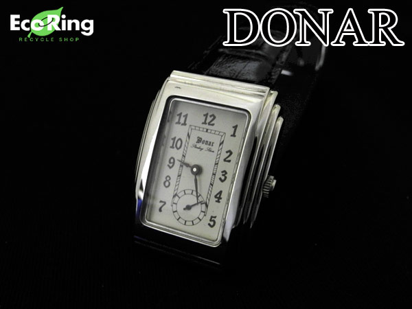 1円 ジャンク品 DONAR 925刻印有 レディース腕時計 銀×黒 CW523
