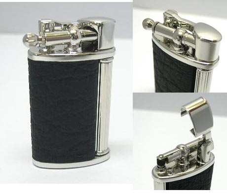 送料205円～RONSONロンソンClassicガスライター23-0004牛革巻黒_