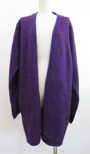 正規品 イッセイミヤケ ロングカーディガン パープル系