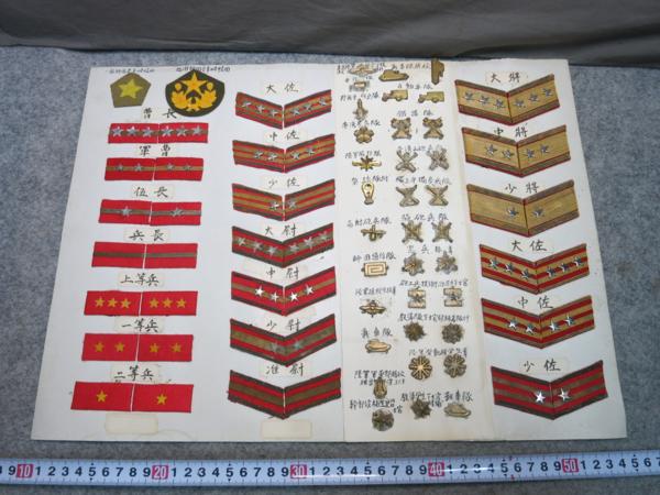 春88【横浜古物】 日本陸軍 襟章 複製品 大将ほか(部隊章、階級章