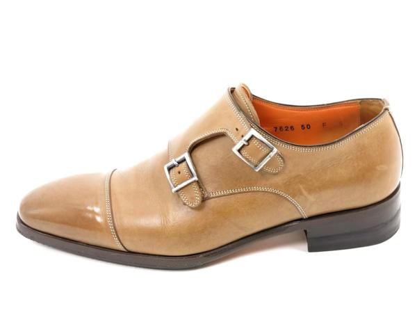 サントーニ SANTONI ダブルモンクシューズ 5 F 茶 G1071 日本限定