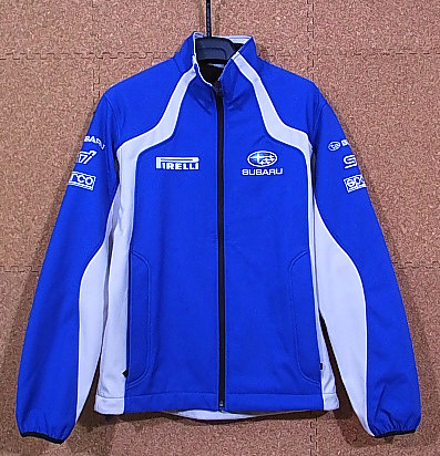 SUBARU ワールドラリー ソフトシェルジャケット 青白 M■スバル
