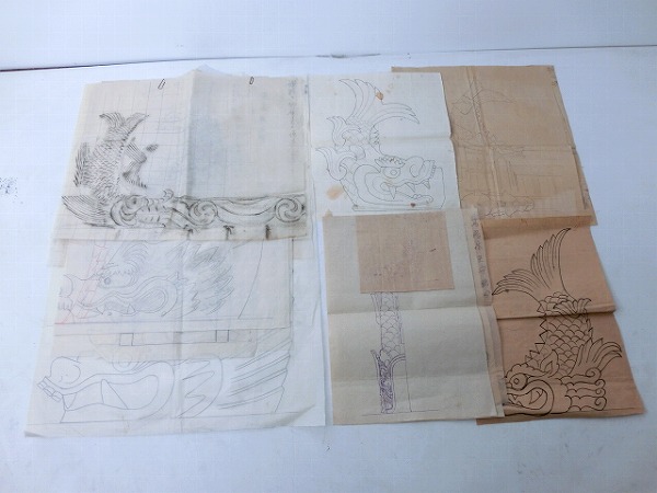 KN2909□彦根城・他 鯱/図面/瓦宇/博物館級/マニア必見！/計23枚