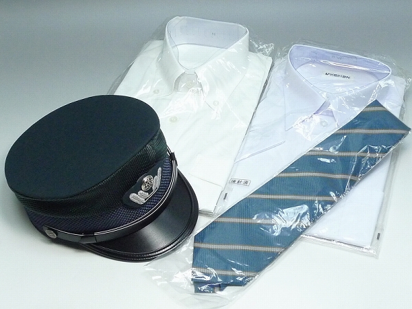 【希少】国鉄 制服 制帽 作業帽 ネクタイ JNR 2号 昭和43年 3号 鉄道 □802412□京阪電鉄車掌帽子ワイシャツ2点ネクタイ/制服鉄道駅員(廃品