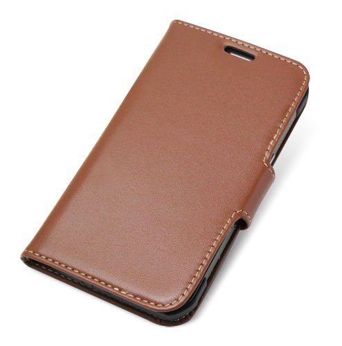 PDAIR レザーケース GALAXY S5 ACTIVE SC-02G 横開き(ブラウン)