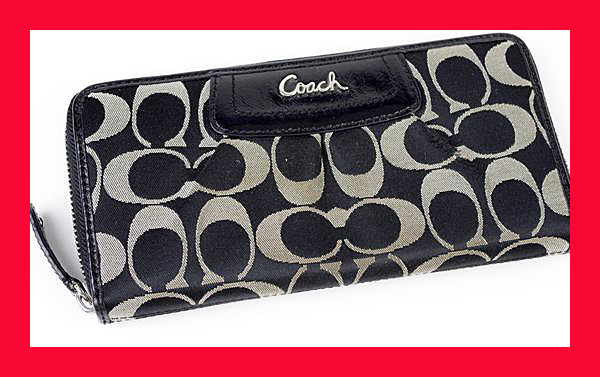 コーチ 長財布 レディース シグネチャー ラウンドジップ 黒 2412