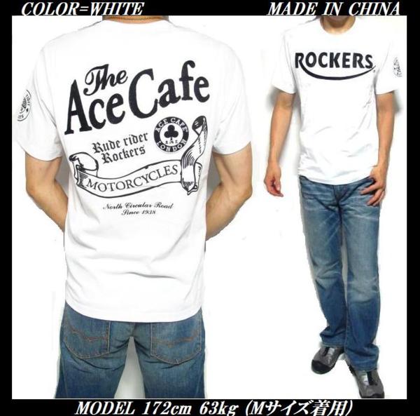M★ACE CAFE/エースカフェ ロンドン 半袖/Tシャツ ワッペン 白