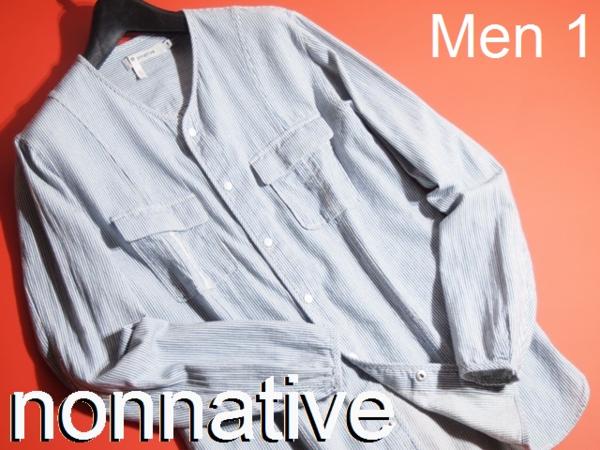 K3263P■ノンネイティブ ROAMER SHIRT ヒッコリーシャツ 1■rb