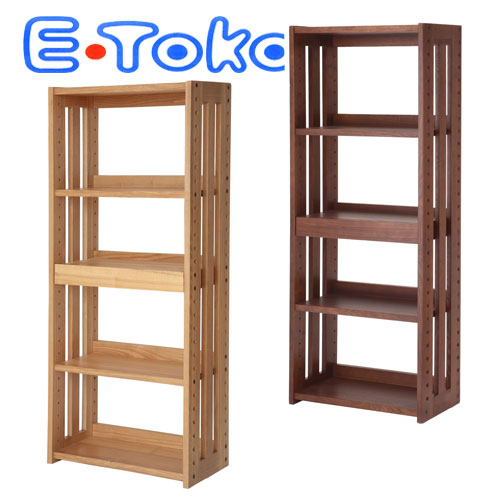 ■E-Toko ワークシェルフ JUS-2277WBR(ウォールナット) 家具