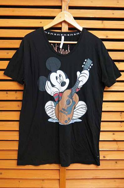 グラム ディズニー ギター ミッキー プリント Tシャツ【中古】