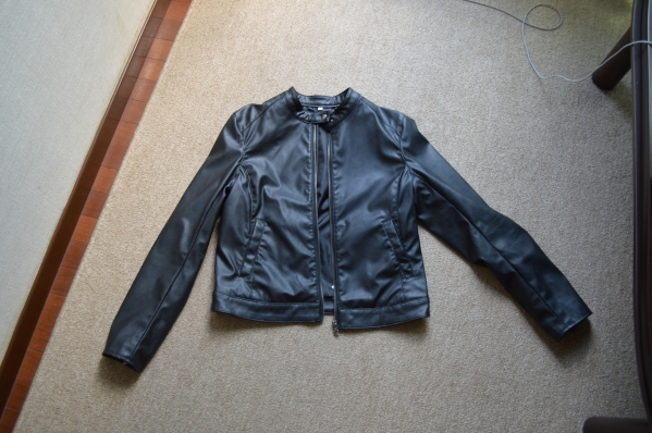 無印良品　フェイクレザーブルゾン　黒　Ｍ　used　合皮　muji