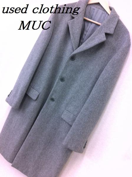 888☆コムサデモードメン☆ウールロングコート☆グレー　
