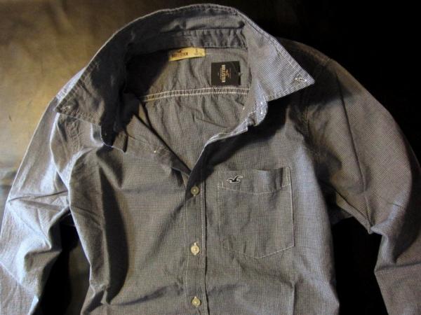 本物正規◆ホリスター◆長袖シャツ 1314-023 紺白/S■チェック柄