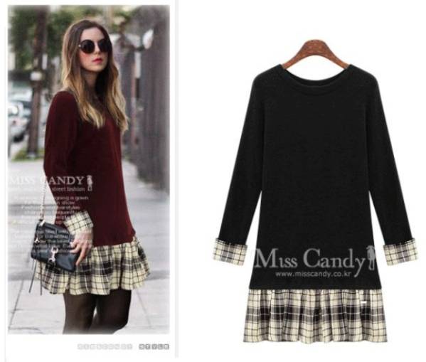 新品大きいサイズ4L17号お嬢様切替チェックワンピース黒