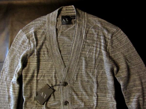 本物正規◆A/X アルマーニ エクスチェンジ◆綿カーディガン灰■S