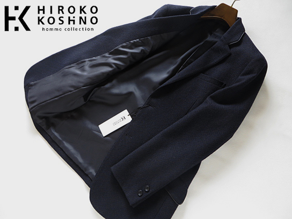 新品◆HIROKO KOSHINO ヒロコ コシノ ウールジャケット M 濃紺
