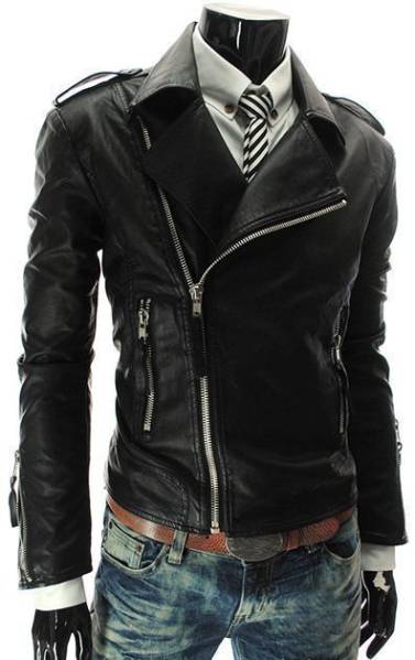 ライダース ジャケット バイク 革ジャン メンズ ブラック L