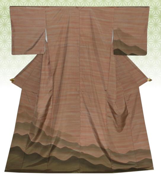 着物マーケット▽リサイクル 仕立て上り 正絹　紬 訪問着▽n6148