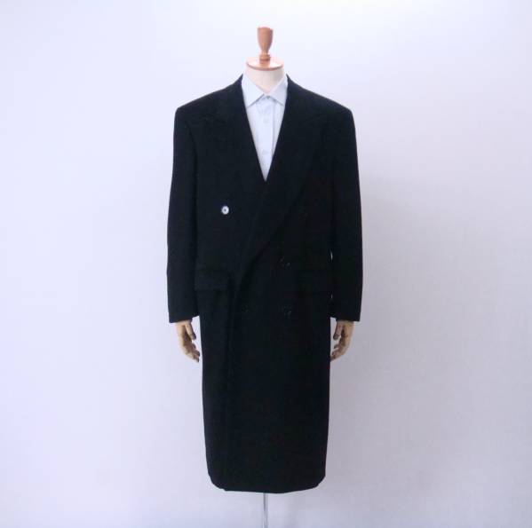 エルメネジルドゼニア カシミア チェスターフィールドコート黒50