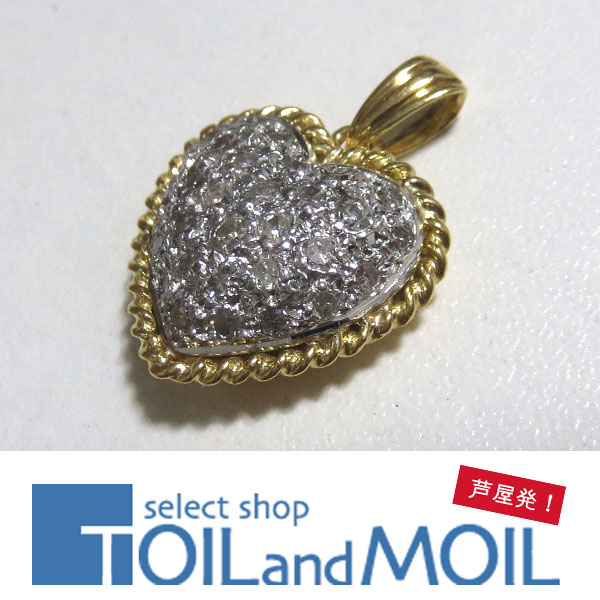 K18 Pt DIAMOND PENDANT 18金 プラチナ ダイヤ チャーム ハート