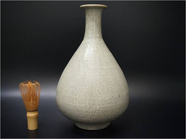 李朝 三島 象嵌 徳利型 花瓶 壺 陶器