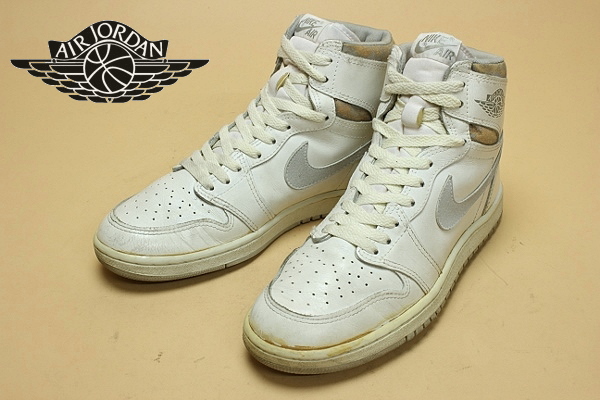 85年製 オリジナル NIKE AIR JORDAN 1 白/灰 ナチュラル