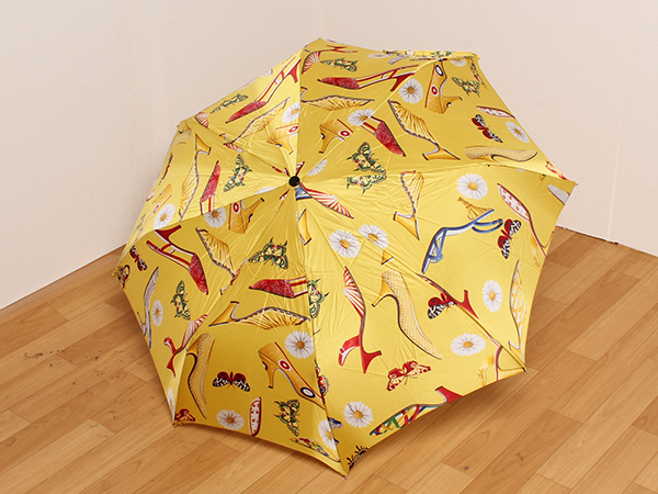 美品 サルヴァトーレフェラガモ 折り畳み傘 イエロー アンブレラ