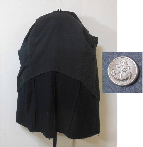 旧日本海軍・水兵用外套（Pコート 軍艦上陸戦艦軍衣軍刀帯中国(制服