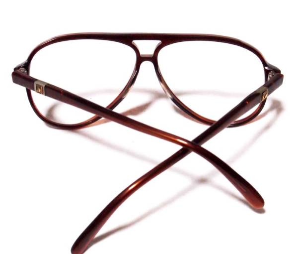大きめセミオート帆船メタル茶セル眼鏡フレームビンテージc